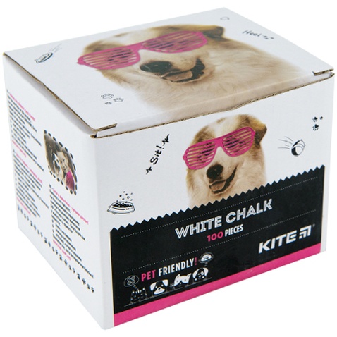 Крейда Kite біла кругла, 100 шт Dogs (K22-079-100)