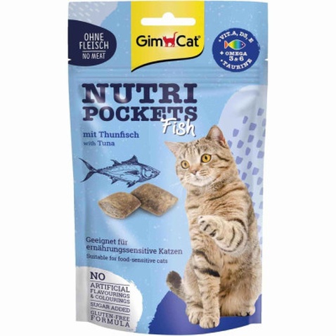 Ласощі для котів GimCat Nutri Pockets Fish Тунець 60 г (4002064419633)