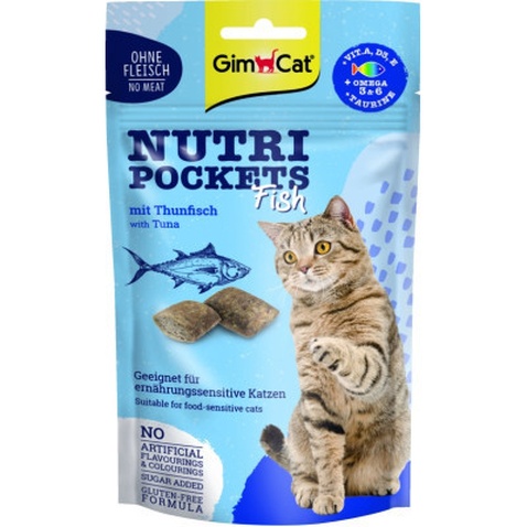Ласощі для котів GimCat Nutri Pockets Fish Тунець 60 г (4002064419633)