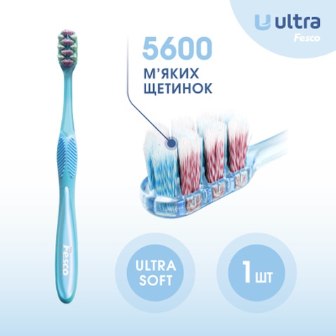 Зубна щітка Fesco Ultra Multi Brush Soft Блакитна (4820204702083)