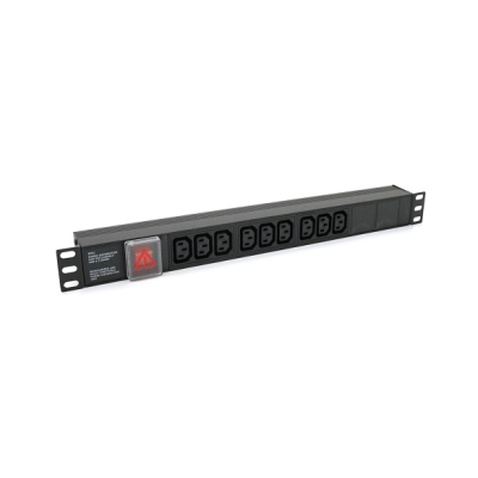 Силовий блок 19" 9 розеток С13, без кабеля, вимикач, метал. корпус Voltronic (PPX9PDUGR)