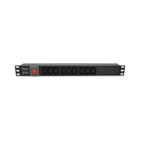 Силовий блок 19" 9 розеток С13, без кабеля, вимикач, метал. корпус Voltronic (PPX9PDUGR)