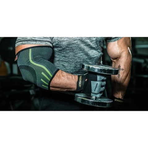 Фіксатор ліктя MadMax MFA-283 3D Compressive elbow support Dark grey/Neon green S (MFA-283_S)