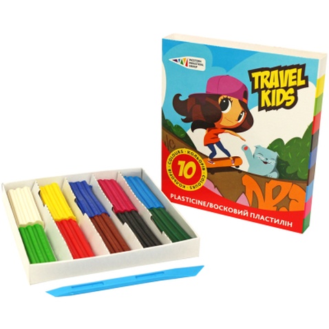 Пластилін ГАММА'UA Travel kids Зі стеком 10 кольорів 120 г (4820072539859)