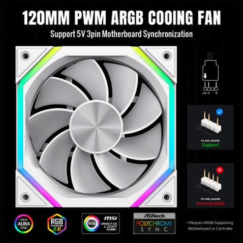 Кулер до корпусу Gamemax FN12A-N2-RW