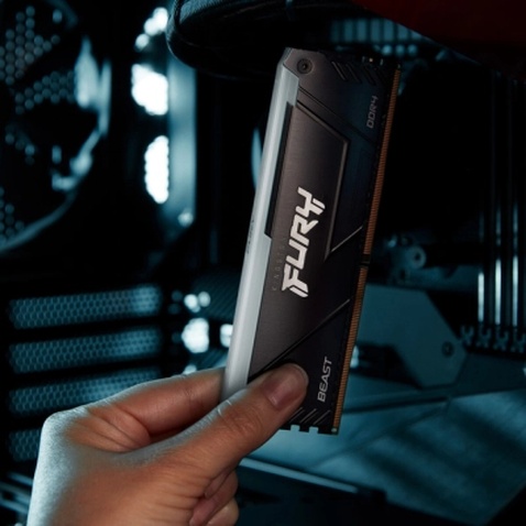 Модуль пам'яті для комп'ютера DDR4 16GB (2x8GB) 3200 MHz Beast Black Kingston Fury (ex.HyperX) (KF432C16BB2AK2/16WP)