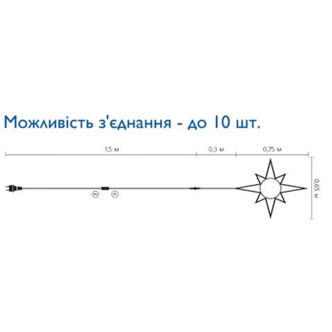 Гірлянда Delux Motif flash Star 65 х 75 см білий IP44 EN (90012985)
