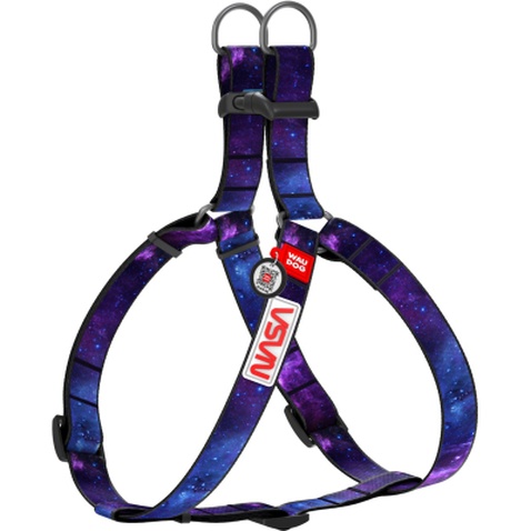 Шлея для собак WAUDOG Nylon з QR-паспортом "NASA21" S (4800-0148)