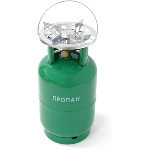 Побутовий газовий балон Voltronic GL-12 5кг (12л) + пальник 20354 Green (GB/GL-12G)