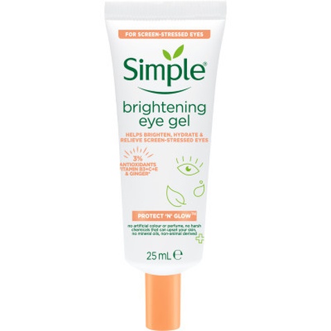 Гель для обличчя Simple Brightening Eye Gel Protect N Glow Освітлюючий для області навколо очей 25 мл (8720181074578)