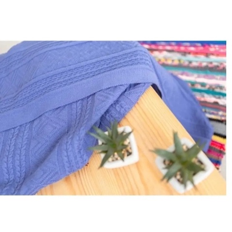 Плед Прованс в'язаний Ажурний лавандовий 170х130 см (12496)