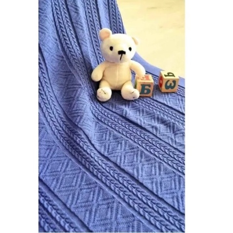 Плед Прованс в'язаний Ажурний лавандовий 170х130 см (12496)