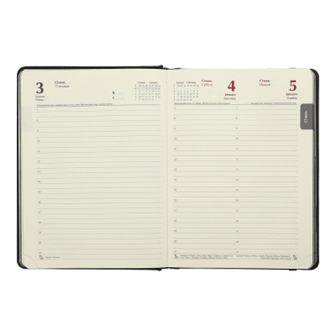 Тижневик Buromax датований 2025 VELOUR, А5 чорний (BM.2134-01)