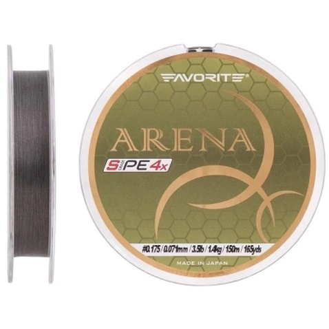 Шнур Favorite Arena PE 4x 150m 0.175/0.071mm 3.5lb/1.4kg Silver Gray (1693.10.88)