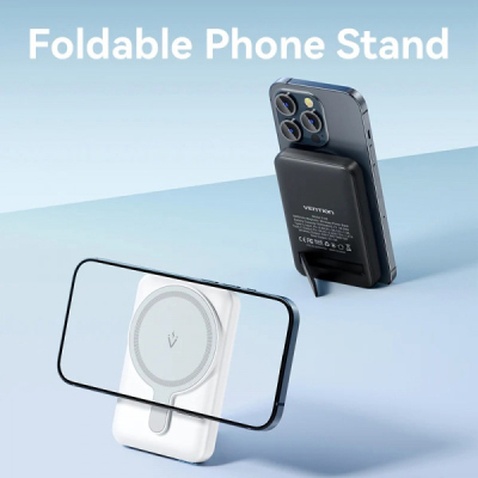 Батарея універсальна Vention Magnetic Wireless 5000mAh 20W 3A, PD USB-C, Light Indicator, White (FHSW0)