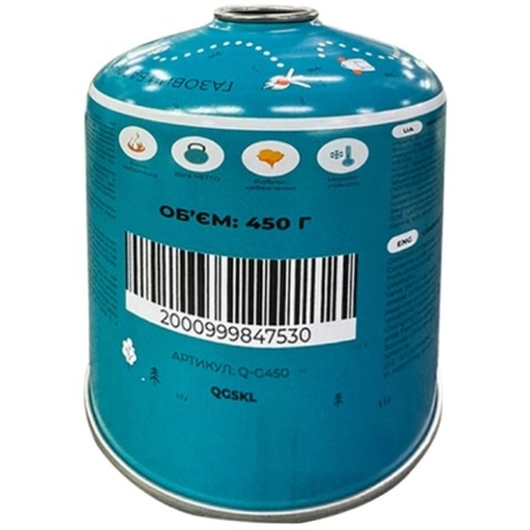 Газовий балон Quest 450 г різьбове з'єднання (Q-G450)