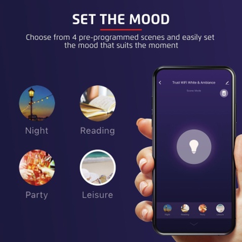 Розумна лампочка Trust E14 470 Lumen, 1800-6500k, white (71284_TRUST)