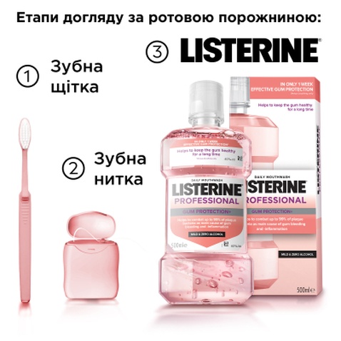 Ополіскувач для порожнини рота Listerine Professional Захист ясен+ 500 мл (3574661860503)