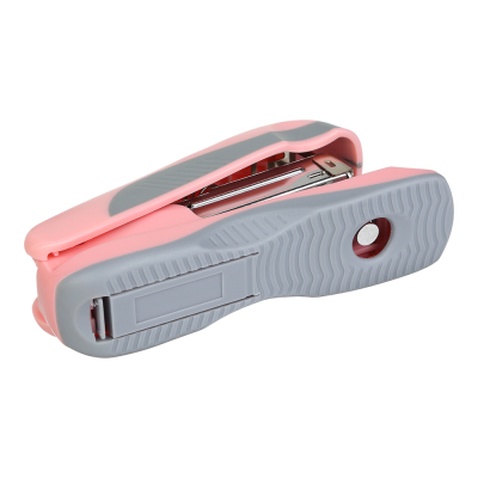 Степлер Buromax пластиковий PASTEL, 20 аркушів, (скоби №24, 26), 111 х 62 х 32 мм, рожевий (BM.4215-10)