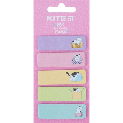 Стікер-закладка Kite паперова з малюнком Cats 100 шт, 5х20 шт (K23-480-1)