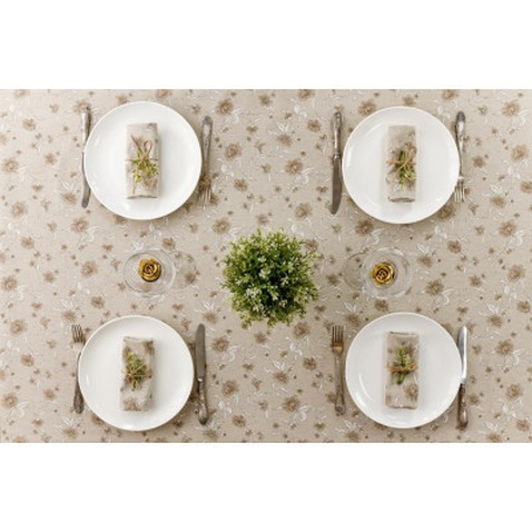 Скатертина Прованс Квіти беж Господиня 180х136 см (4823093450912)