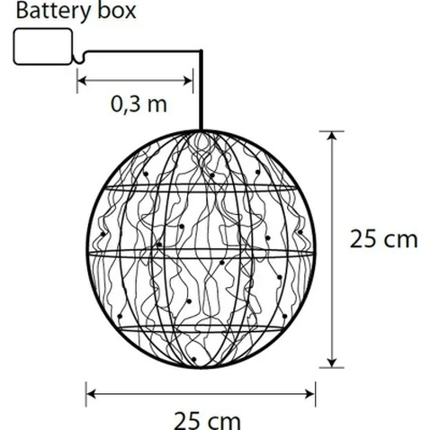 Прикраса декоративна Luca Lighting Куля Срібна D25 см 30 led (8718861660951)