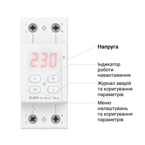 Реле напруги ZUBR D2-40 red (4820120221712)