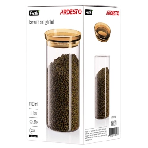 Банка Ardesto Fresh 1100 мл, скло, пластик, прозорий (AR1311SFM)
