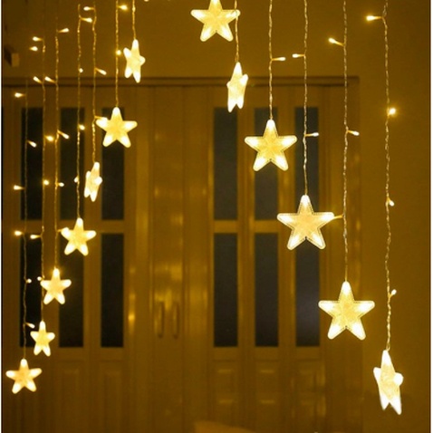 Гірлянда Chomik Штора зірки 136 LED теплий білий, 3 м, від мережі (5900779880030)