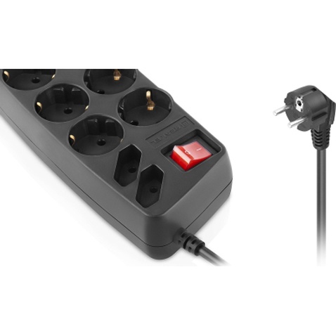 Мережевий фільтр живлення REAL-EL RS-Protect 505, 5m, black (EL122300046)